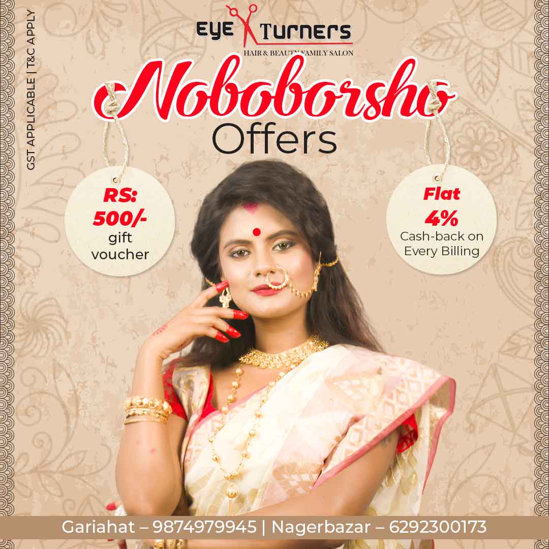 Eye Turners Salon Kolkata Pohela Boishak Offer hair treatments keratin hair botox nanoplastia hair color beauty services festive discounts